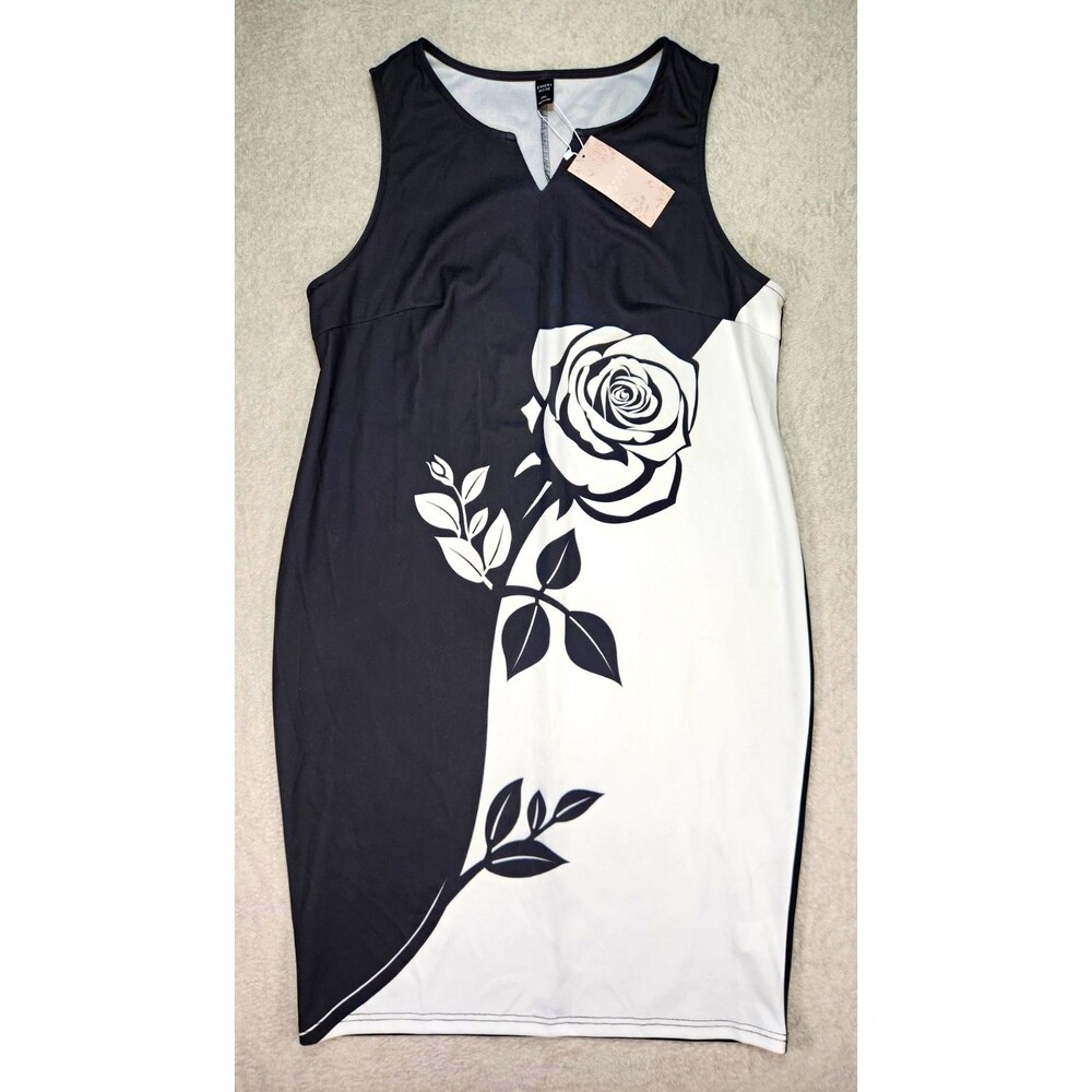 Emery Rose Women's 3XL Floral Sleeveless Sheath Dress V Neck NWT